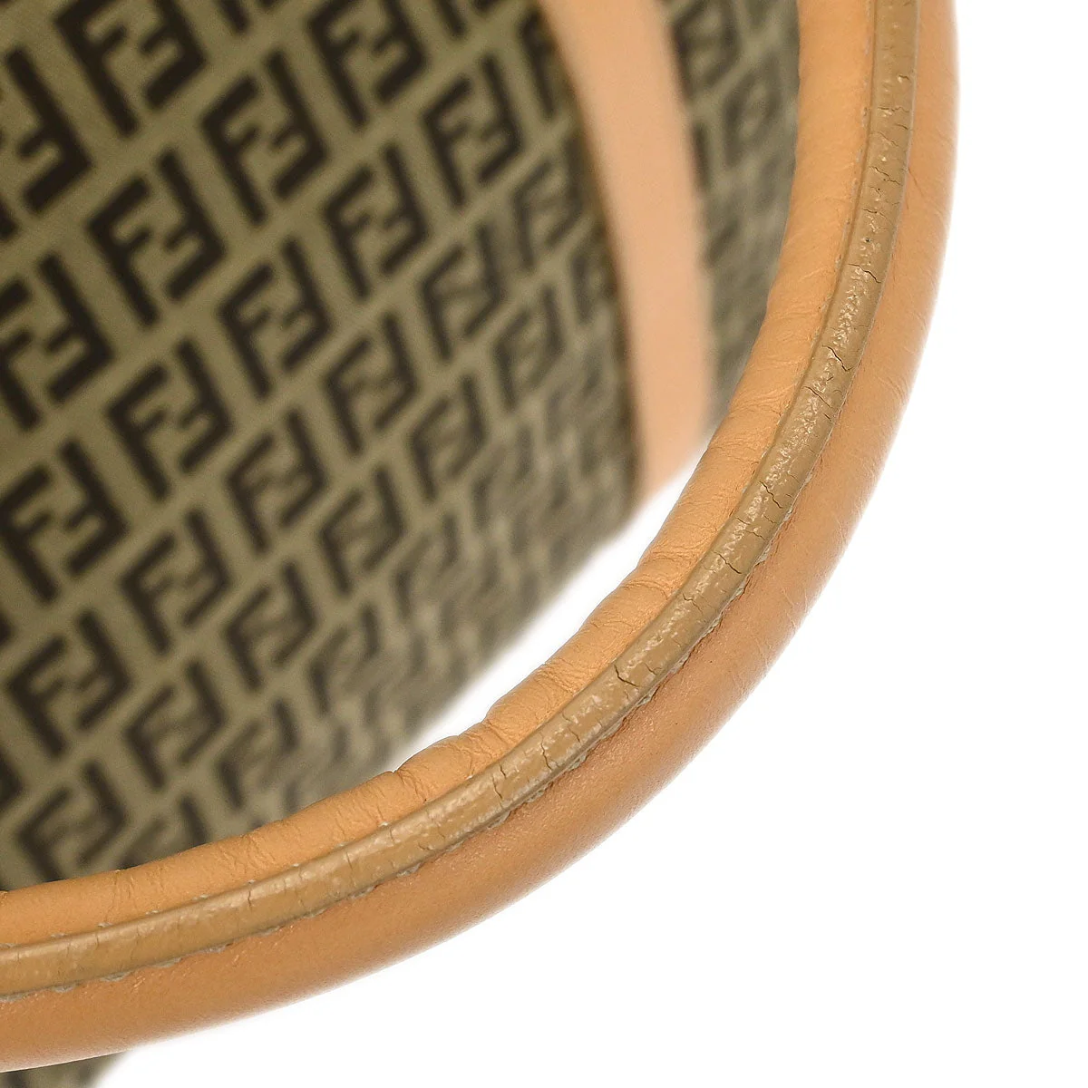 Fendi Beige Brown Zucchino Travel Handbag - Image 6