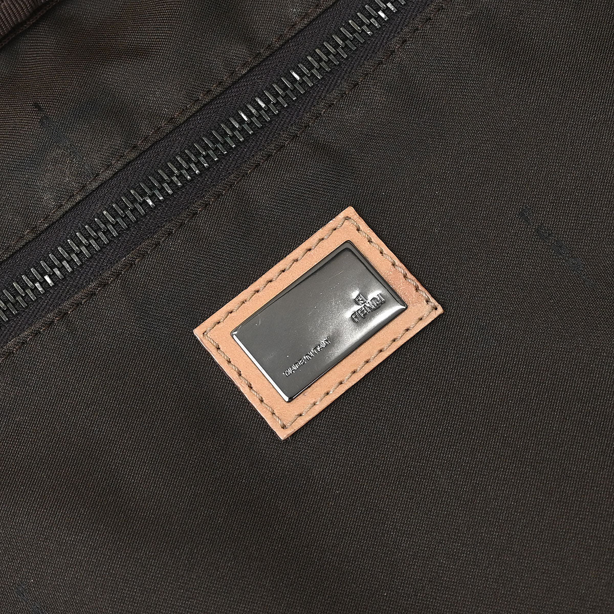 Fendi Beige Brown Zucchino Travel Handbag - Image 9