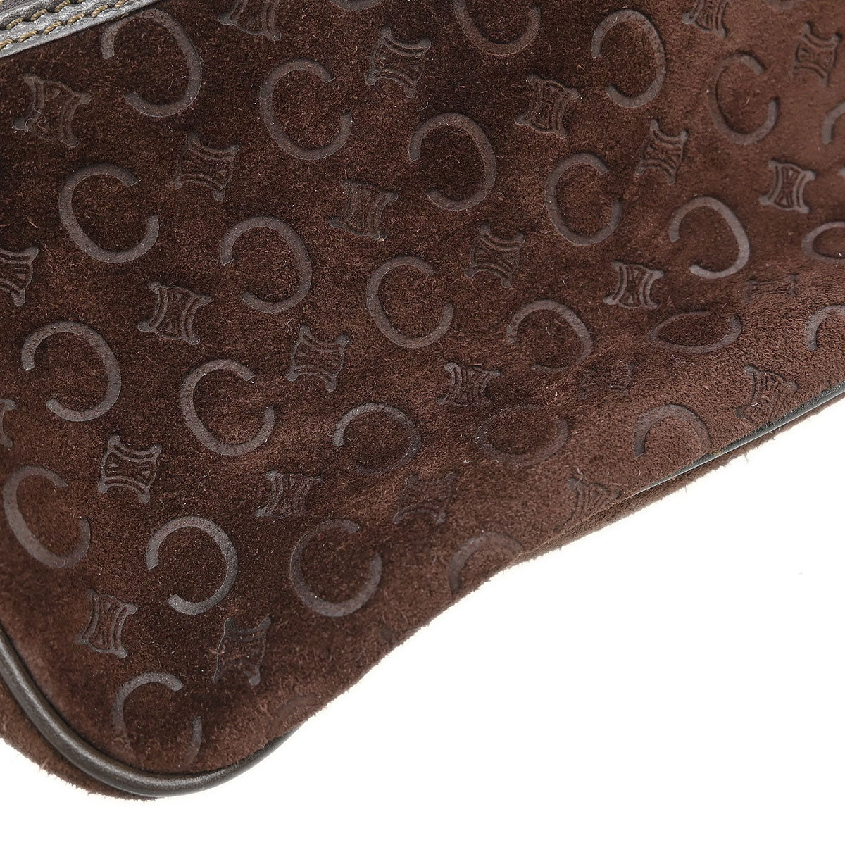 Celine Brown Suede Macadam Handbag - Image 10