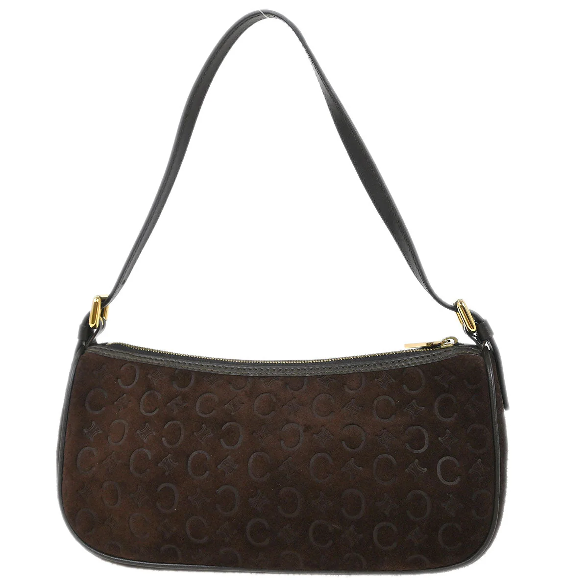 Celine Brown Suede Macadam Handbag - Image 2
