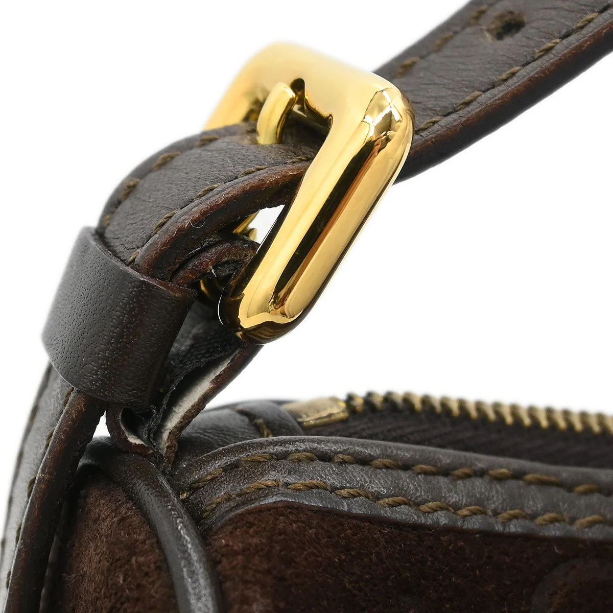 Celine Brown Suede Macadam Handbag - Image 5