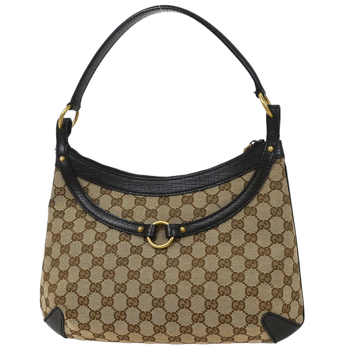 Gucci Brown Horsebit GG Handbag - Image 2