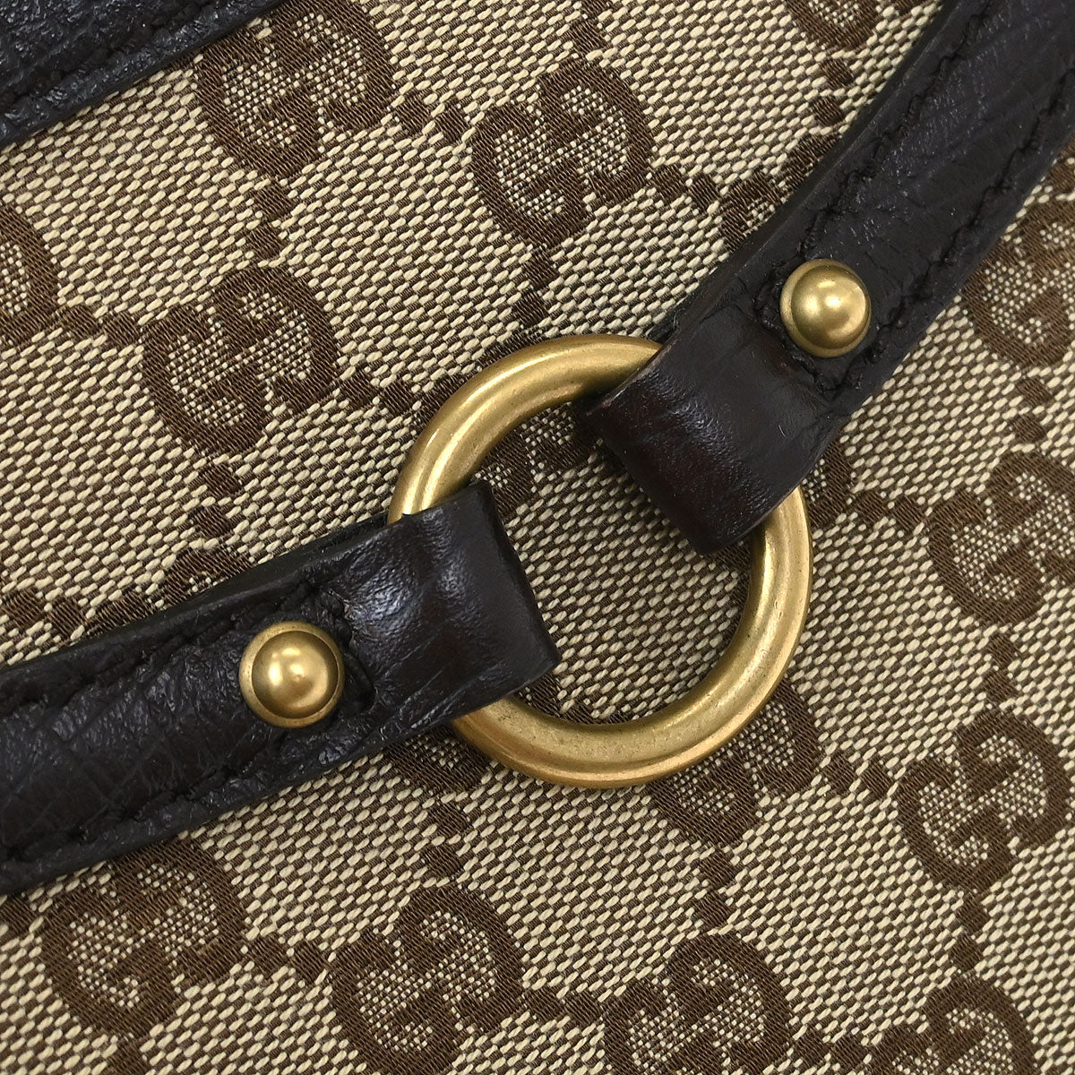 Gucci Brown Horsebit GG Handbag - Image 4