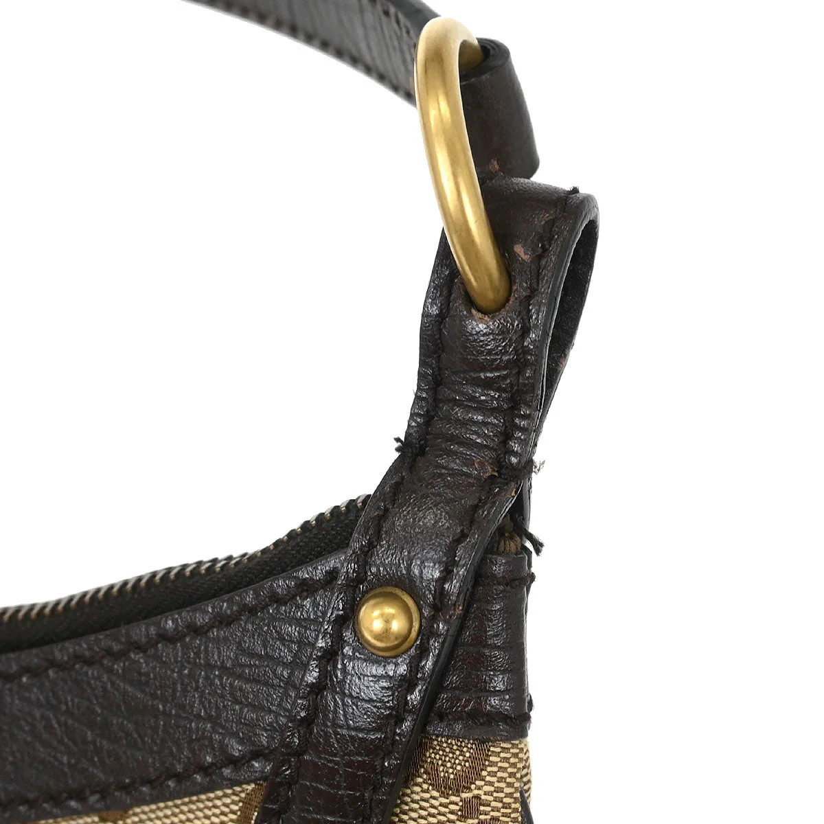 Gucci Brown Horsebit GG Handbag - Image 6