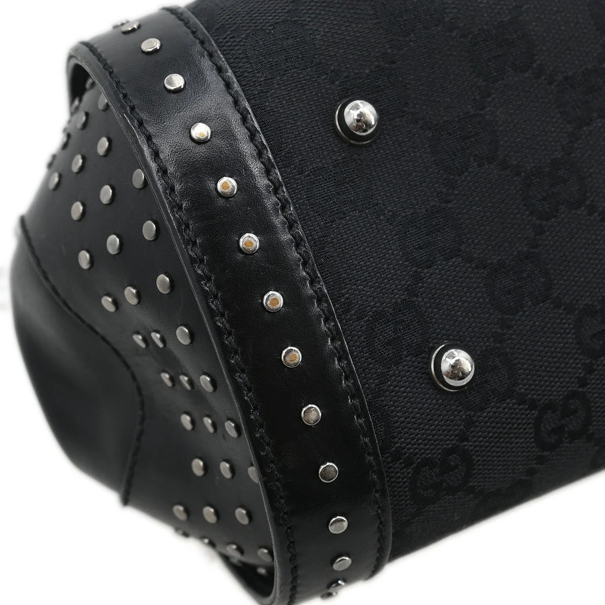 Gucci Black Bamboo GG Handbag - Image 3