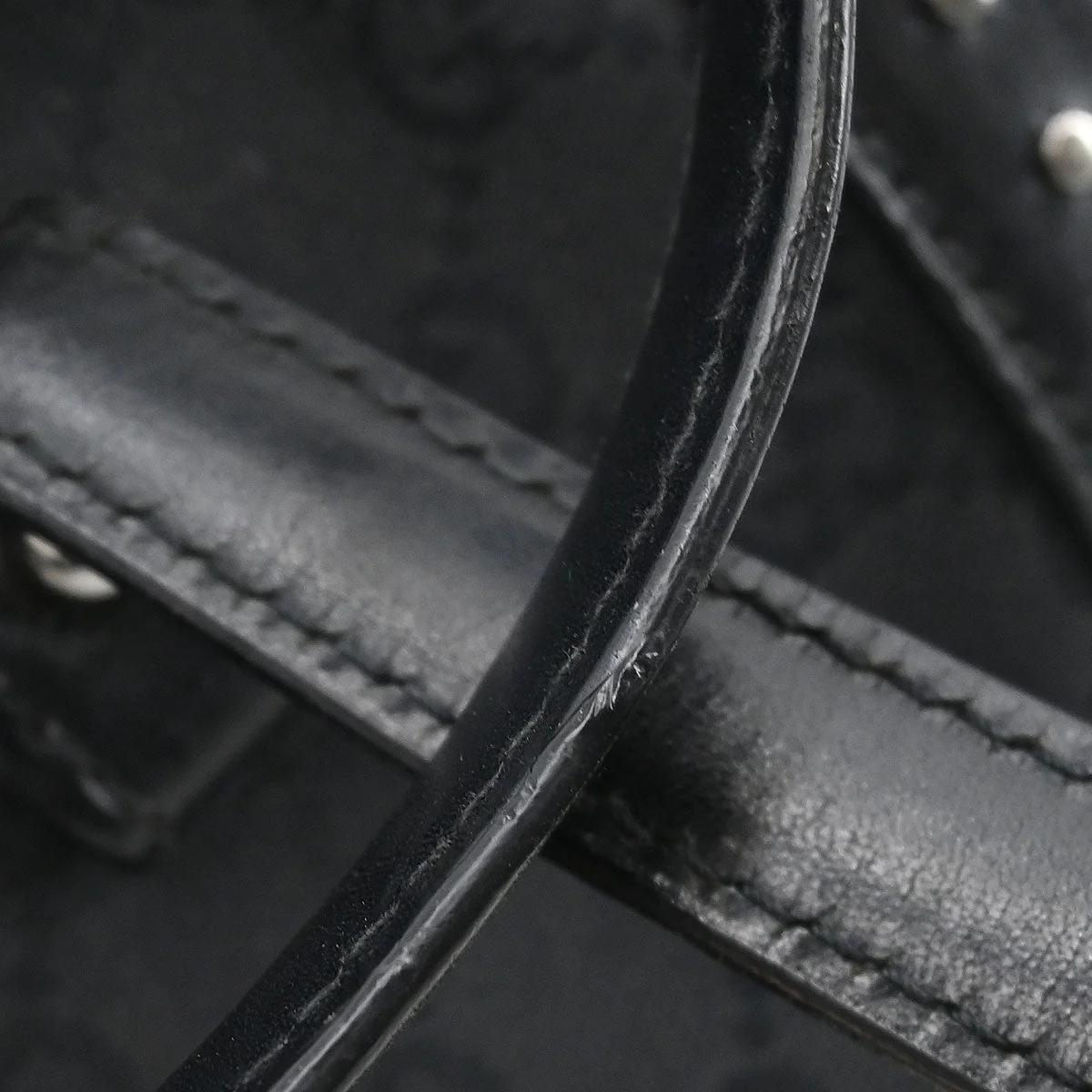 Gucci Black Bamboo GG Handbag - Image 4