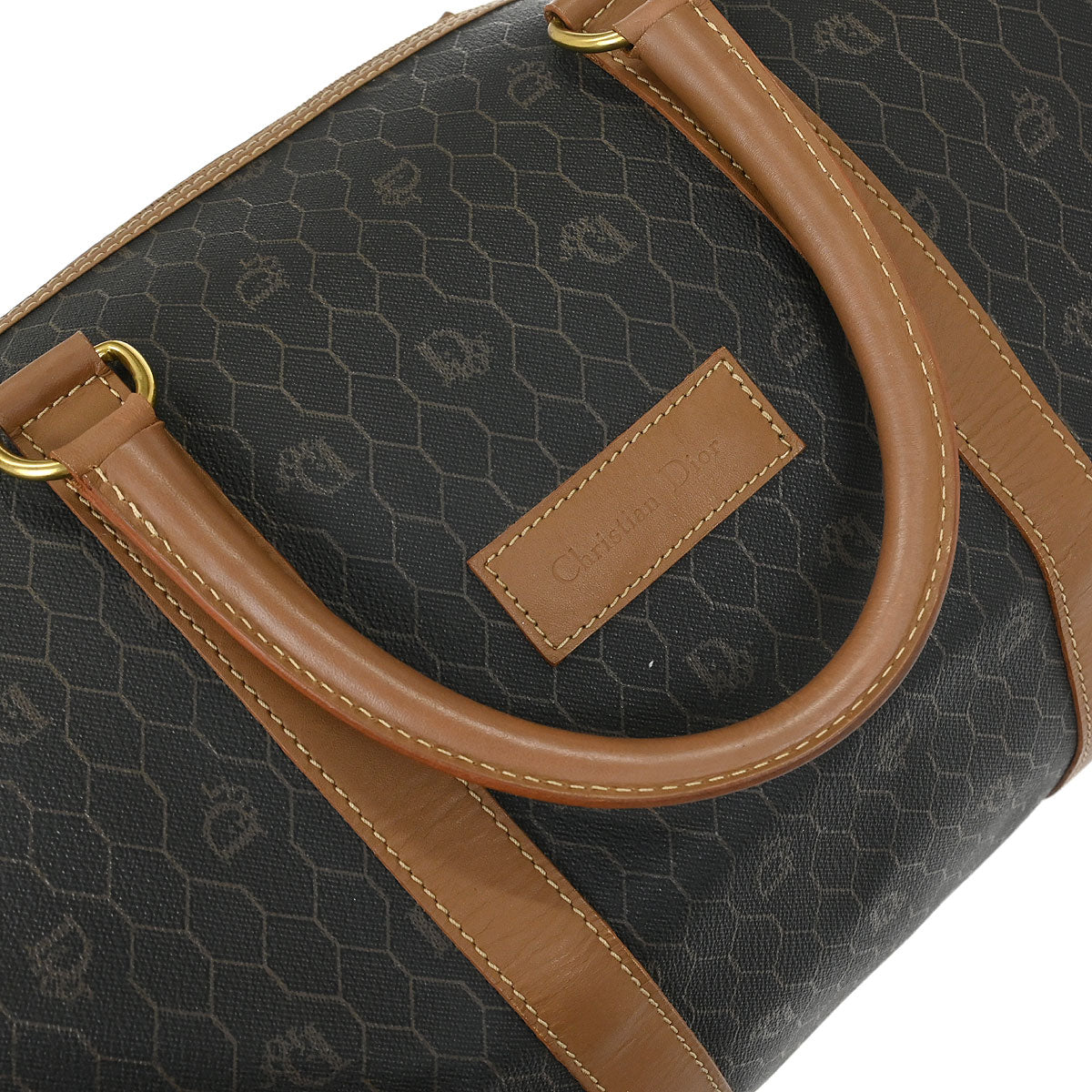 Christian Dior Black Honeycomb Duffle Bag - Image 6