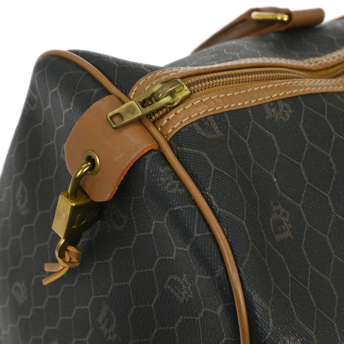 Christian Dior Black Honeycomb Duffle Bag - Image 7