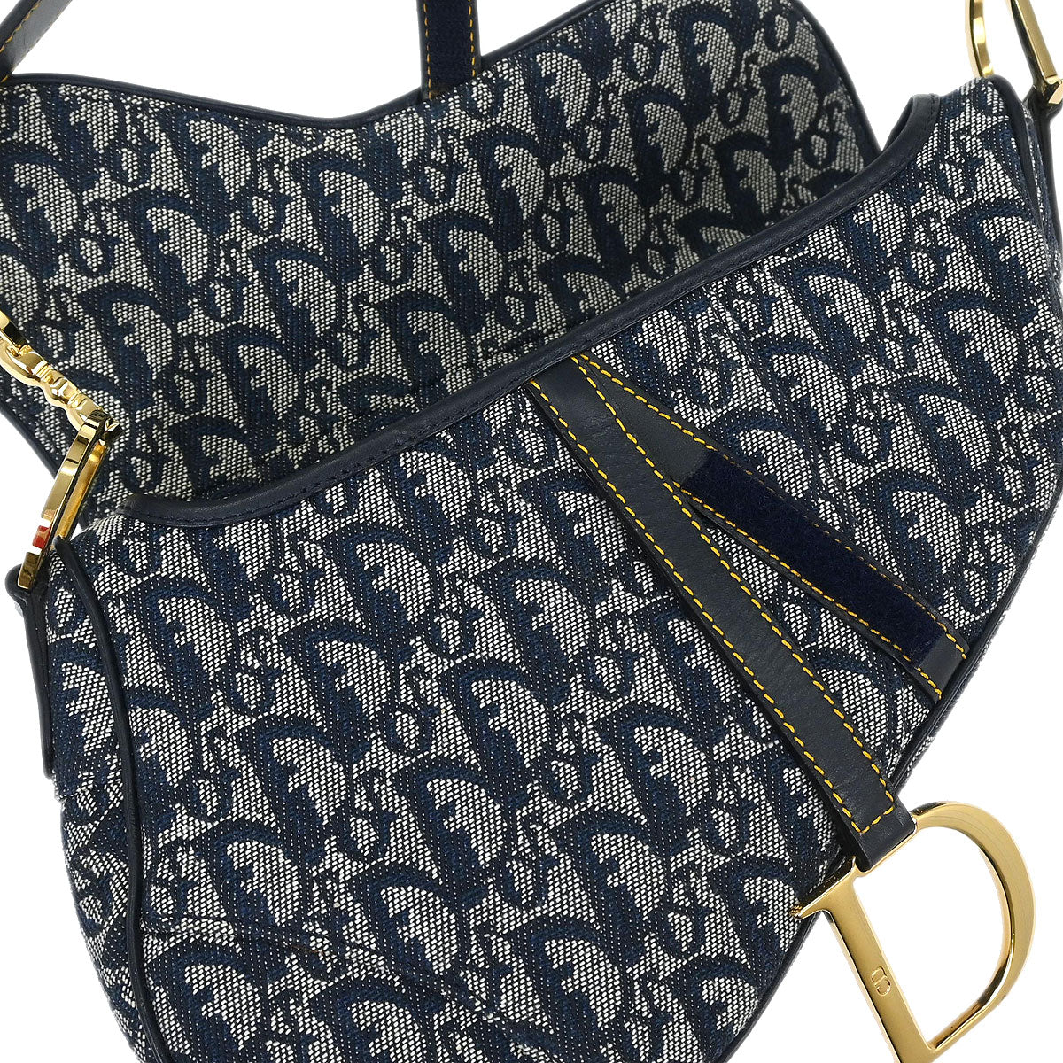 Christian Dior Navy Trotter Saddle Handbag - Image 8