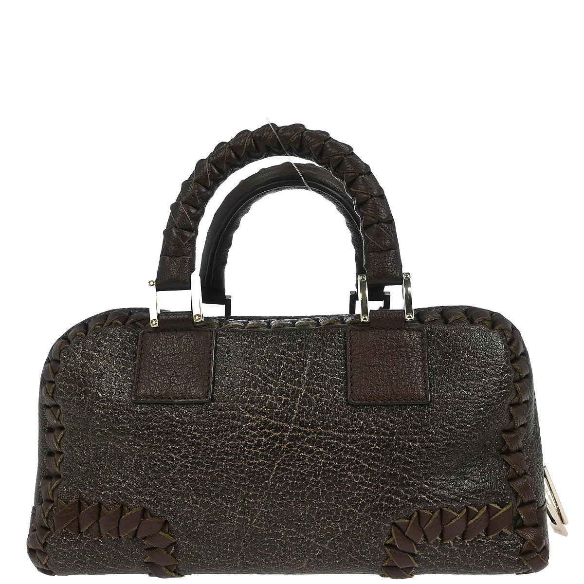 Loewe Brown Leather Glitter Amazona 28 Handbag - Image 2