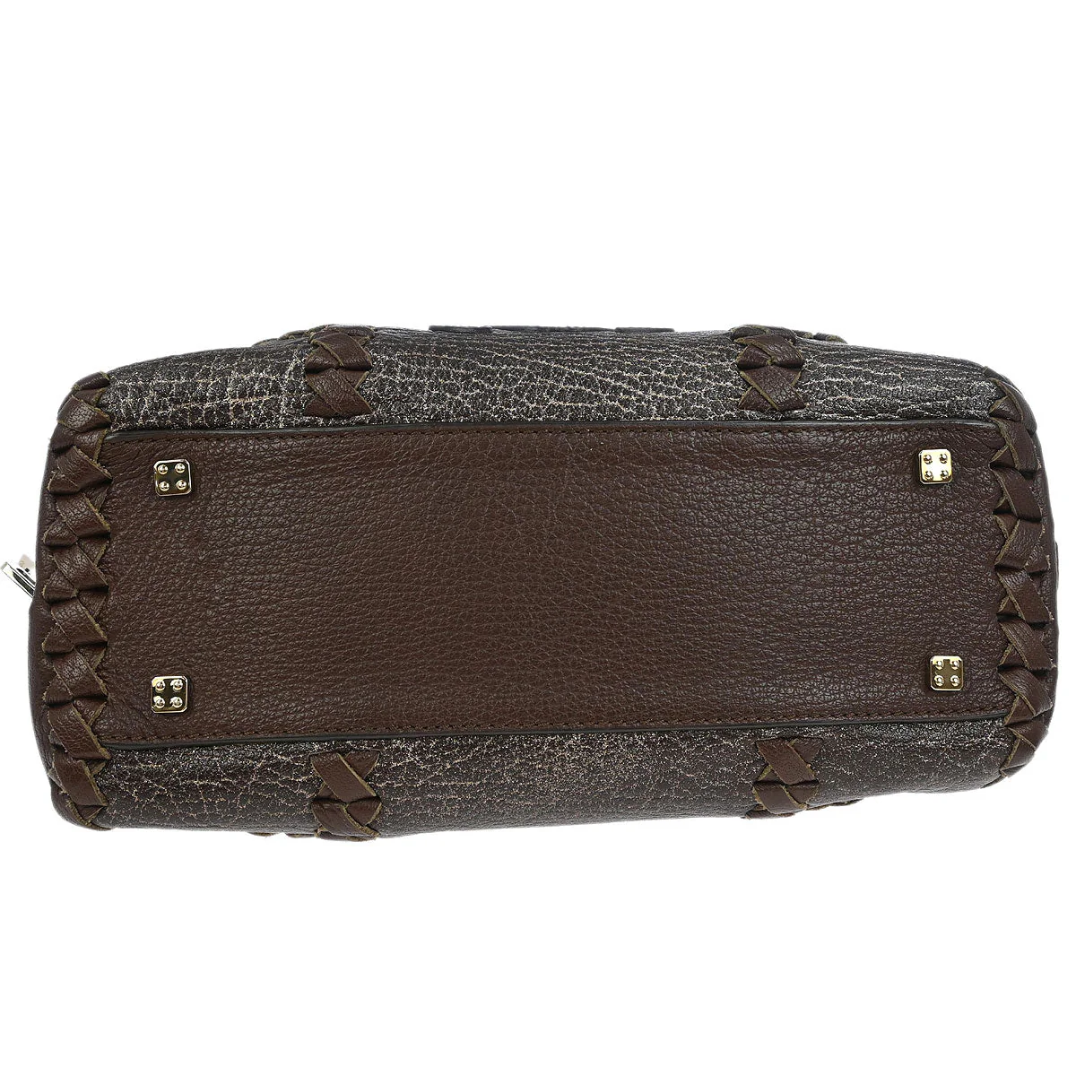 Loewe Brown Leather Glitter Amazona 28 Handbag - Image 3