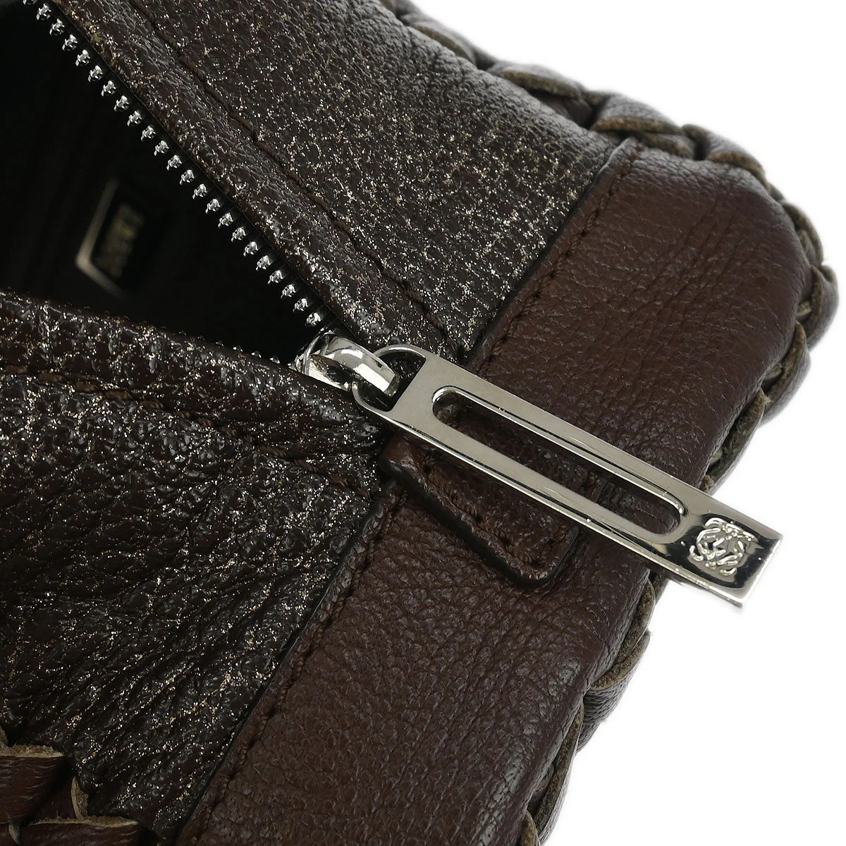 Loewe Brown Leather Glitter Amazona 28 Handbag - Image 7