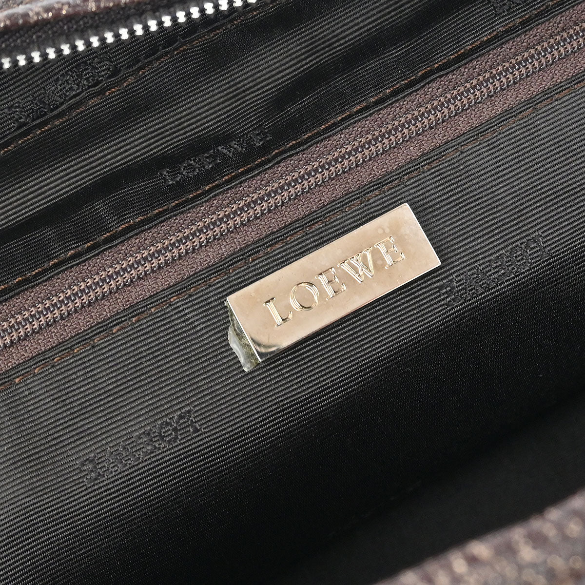 Loewe Brown Leather Glitter Amazona 28 Handbag - Image 9