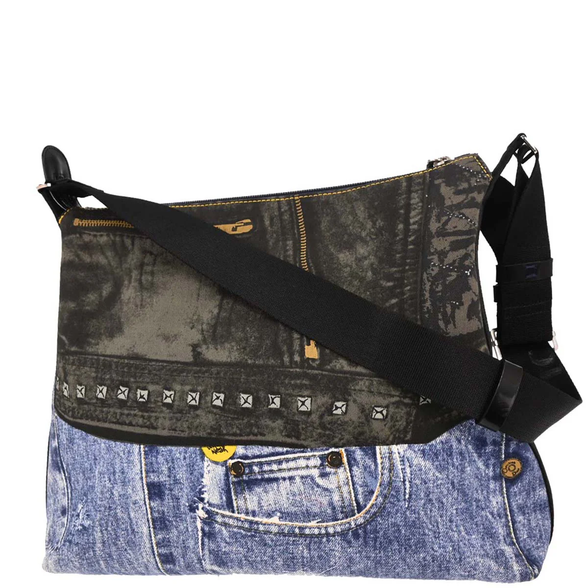 Christian Dior Blue Canvas Denim Print Shoulder Bag - Image 2