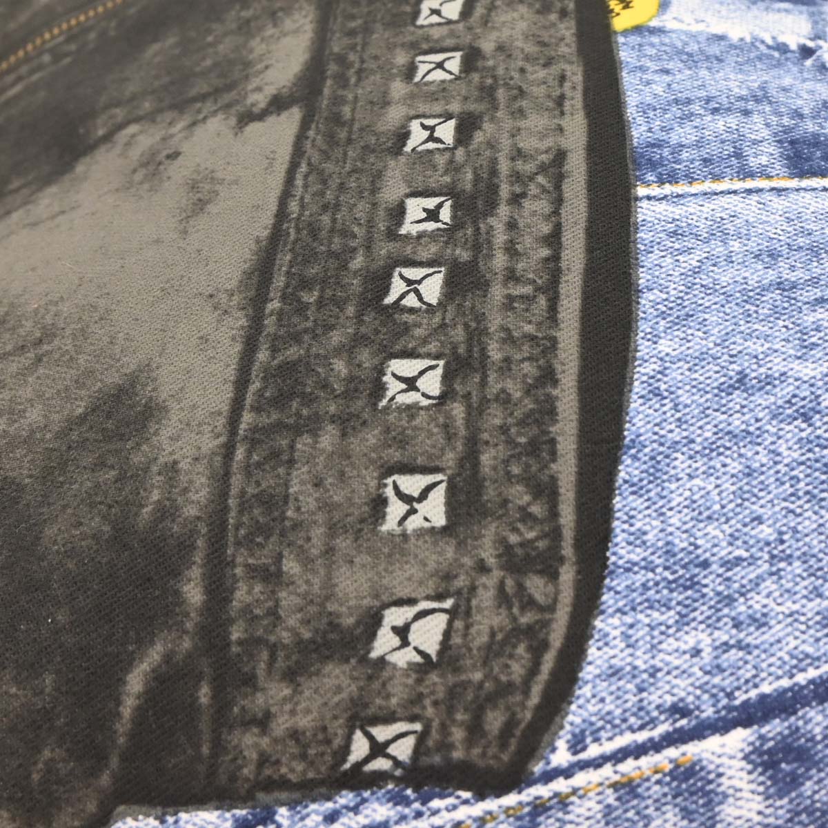 Christian Dior Blue Canvas Denim Print Shoulder Bag - Image 4