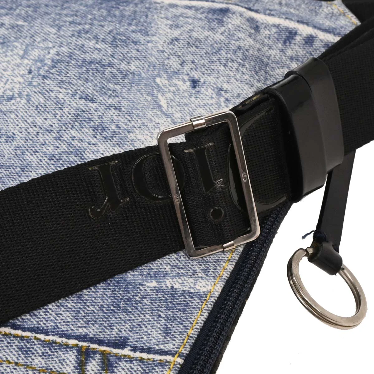 Christian Dior Blue Canvas Denim Print Shoulder Bag - Image 6