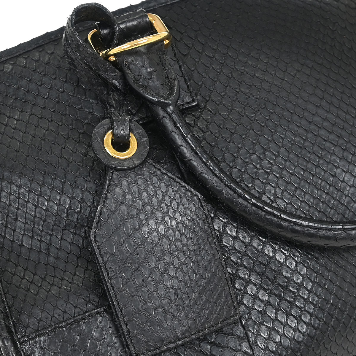 Loewe * Black Python Amazona 36 Handbag - Image 5