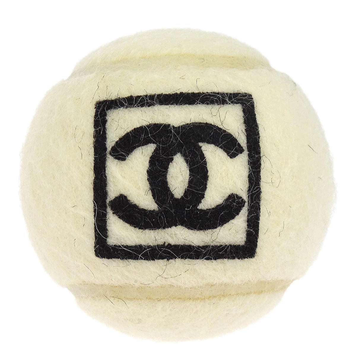 Chanel Sports Line Tennis Ball White Felt