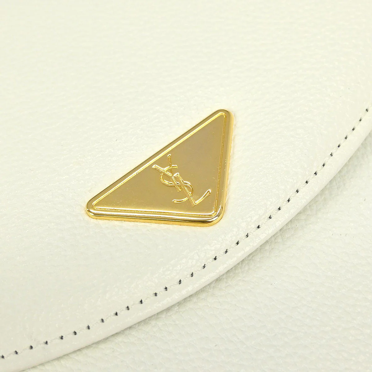 Yves Saint Laurent White Leather Shoulder Bag - Image 5