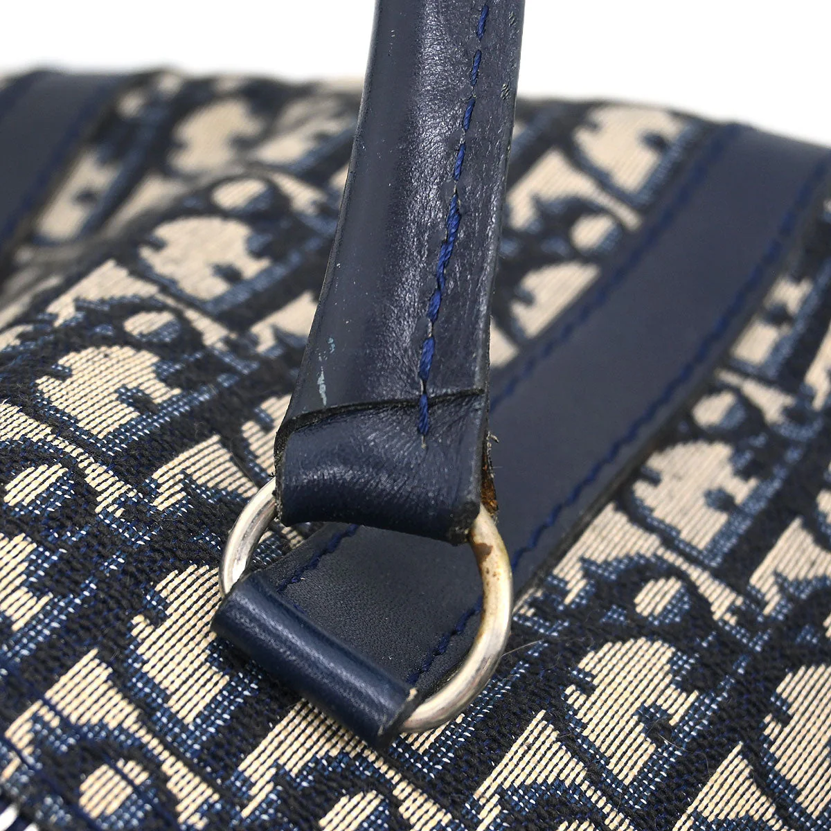 Christian Dior Navy Canvas Trotter Handbag - Image 8