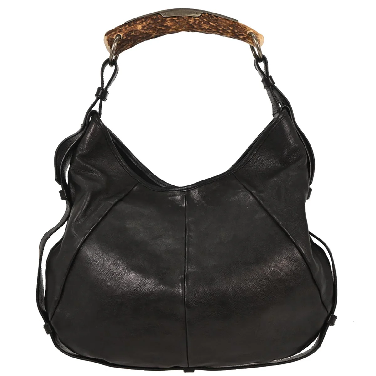 Yves Saint Laurent Black Leather Rive Gauche Mombasa Handbag