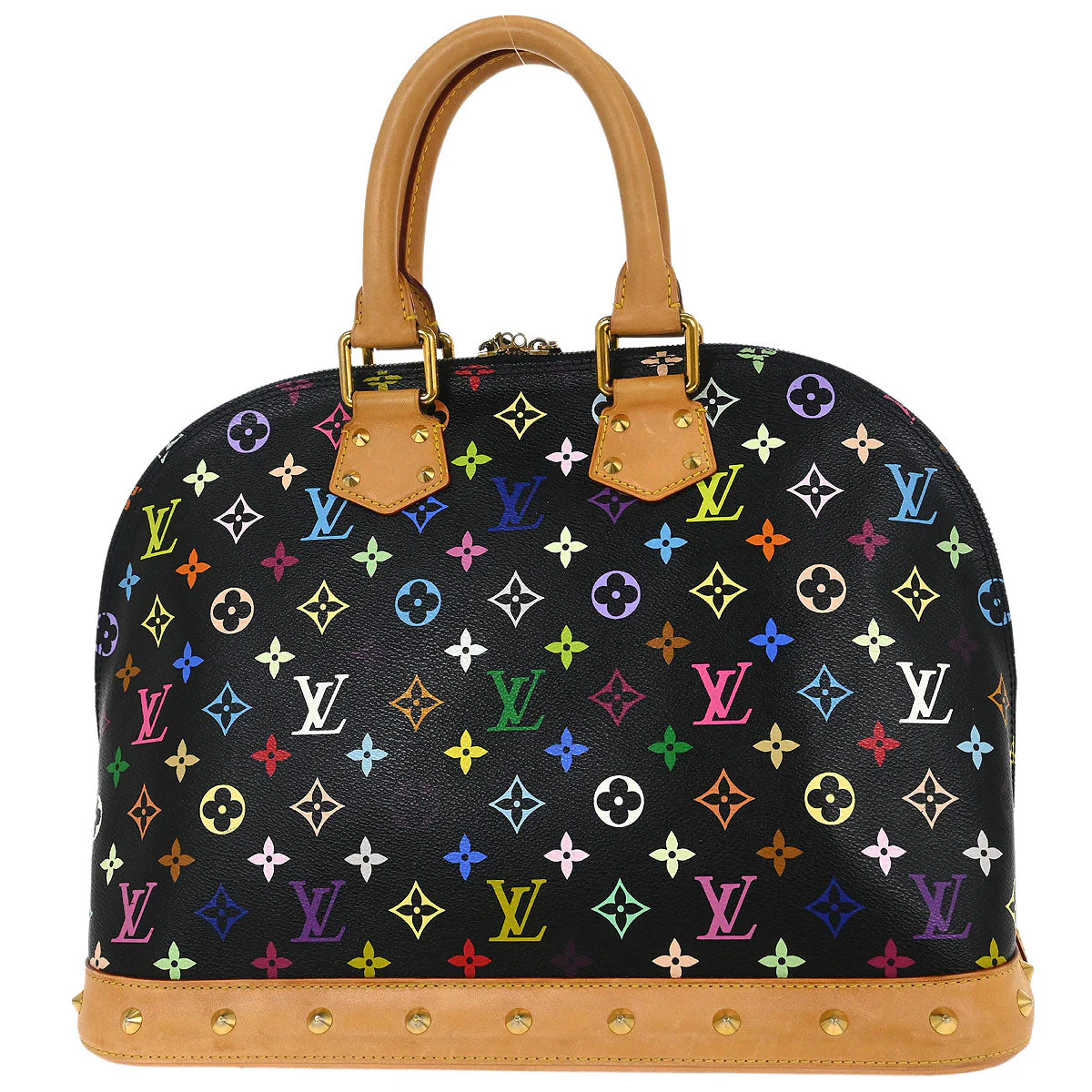 Louis Vuitton Black Monogram Multicolor Alma GM Handbag M40442 - Image 2