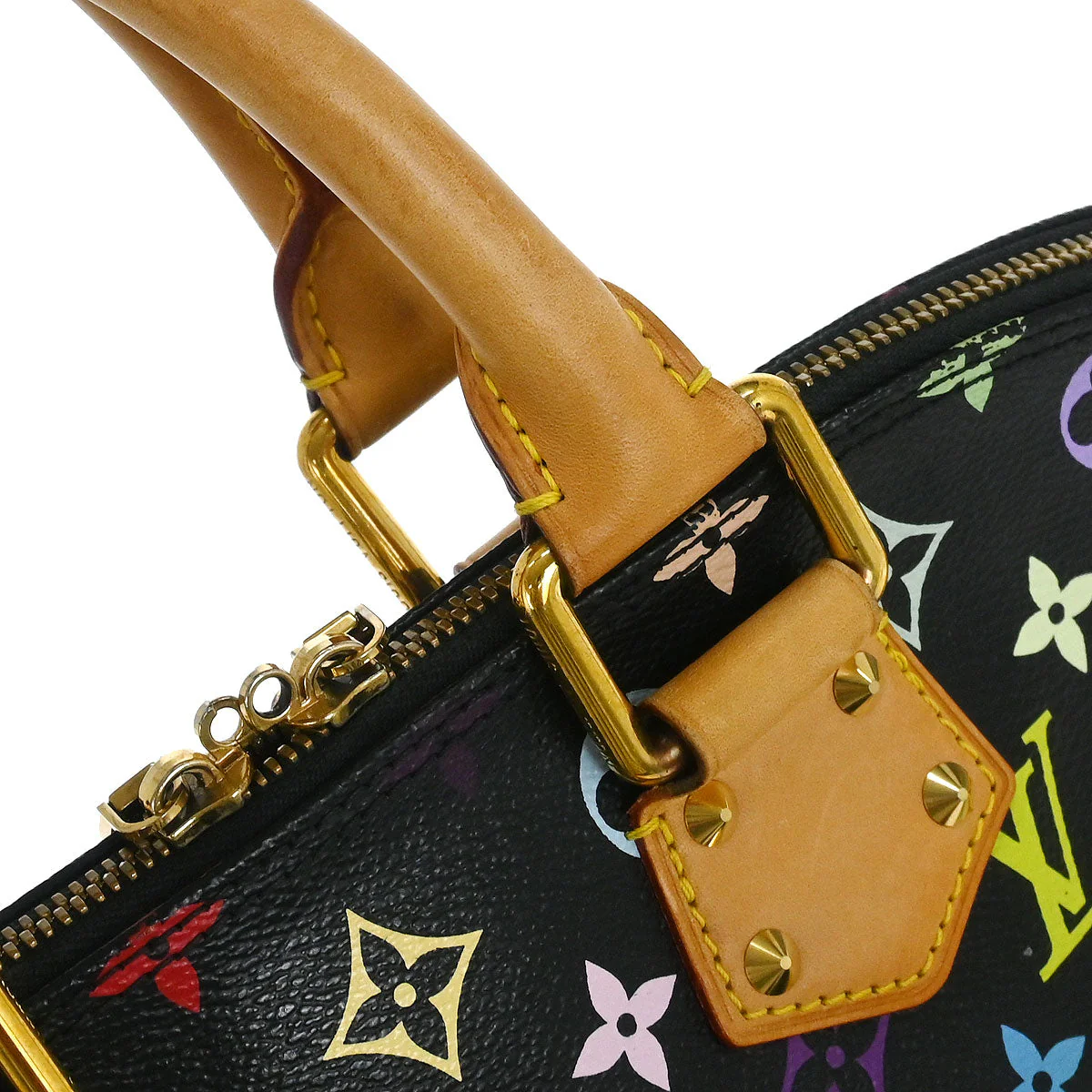 Louis Vuitton Black Monogram Multicolor Alma GM Handbag M40442 - Image 7