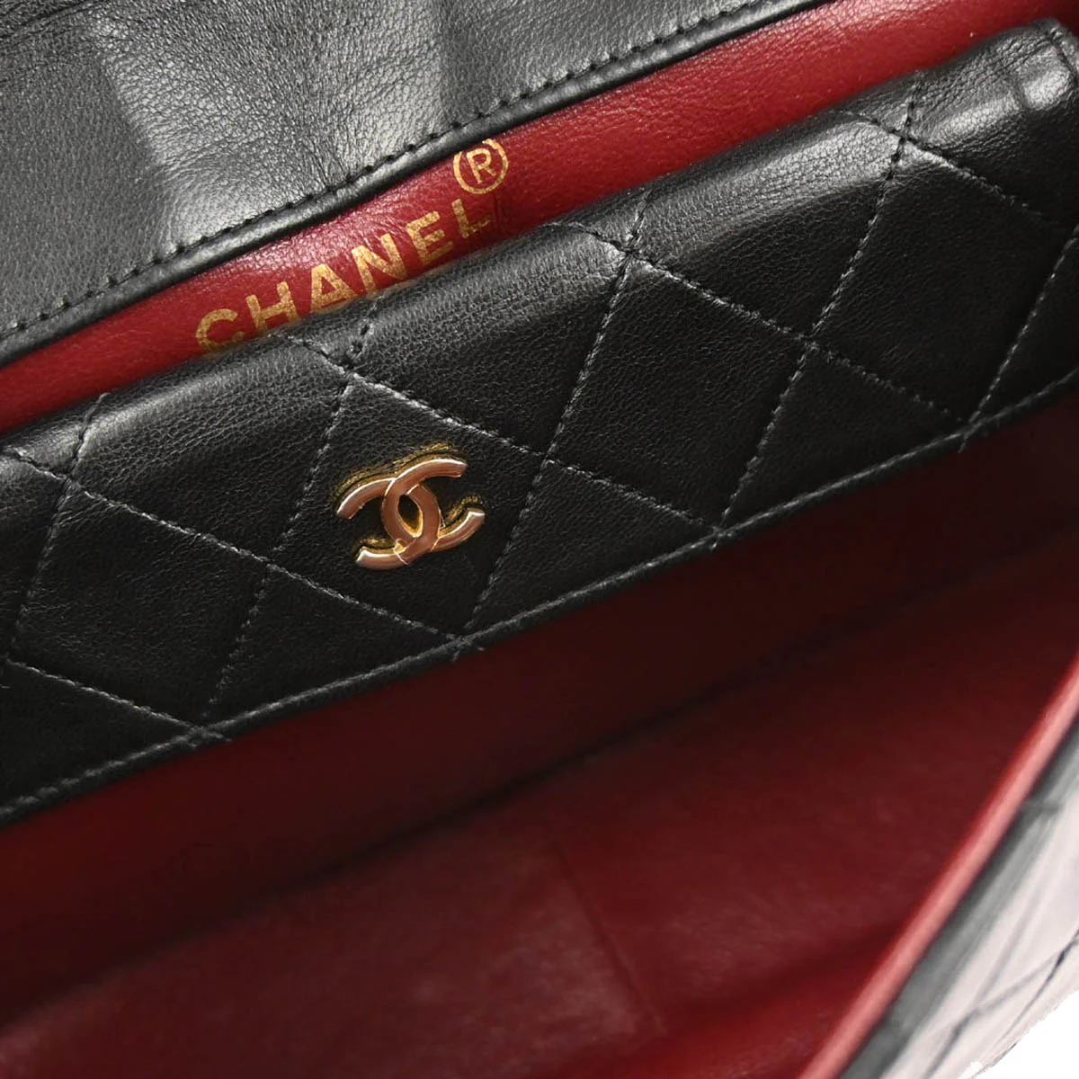 Chanel 1989-1991 Black Lambskin Shoulder Bag - Image 10