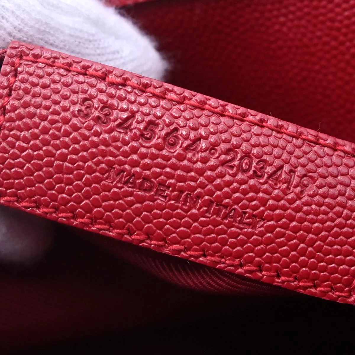Saint Laurent Red Leather Sac Museum Tote Handbag - Image 10