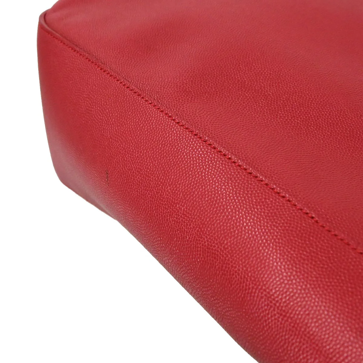 Saint Laurent Red Leather Sac Museum Tote Handbag - Image 5
