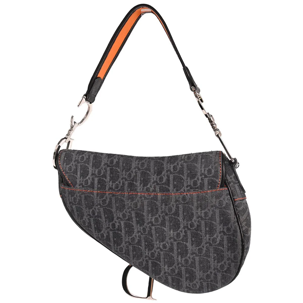 Christian Dior Navy Canvas Flight Trotter Saddle Handbag - Image 2