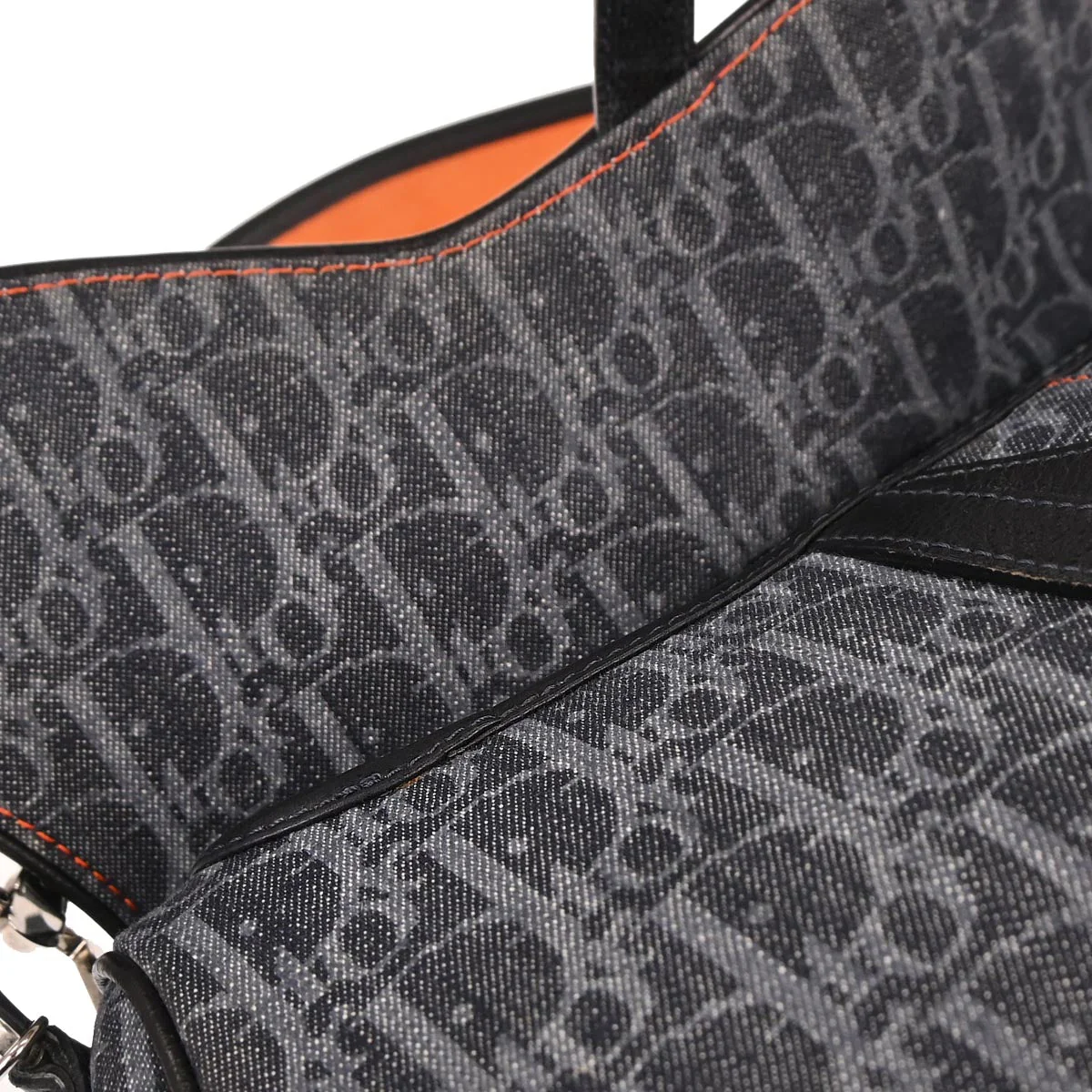 Christian Dior Navy Canvas Flight Trotter Saddle Handbag - Image 8