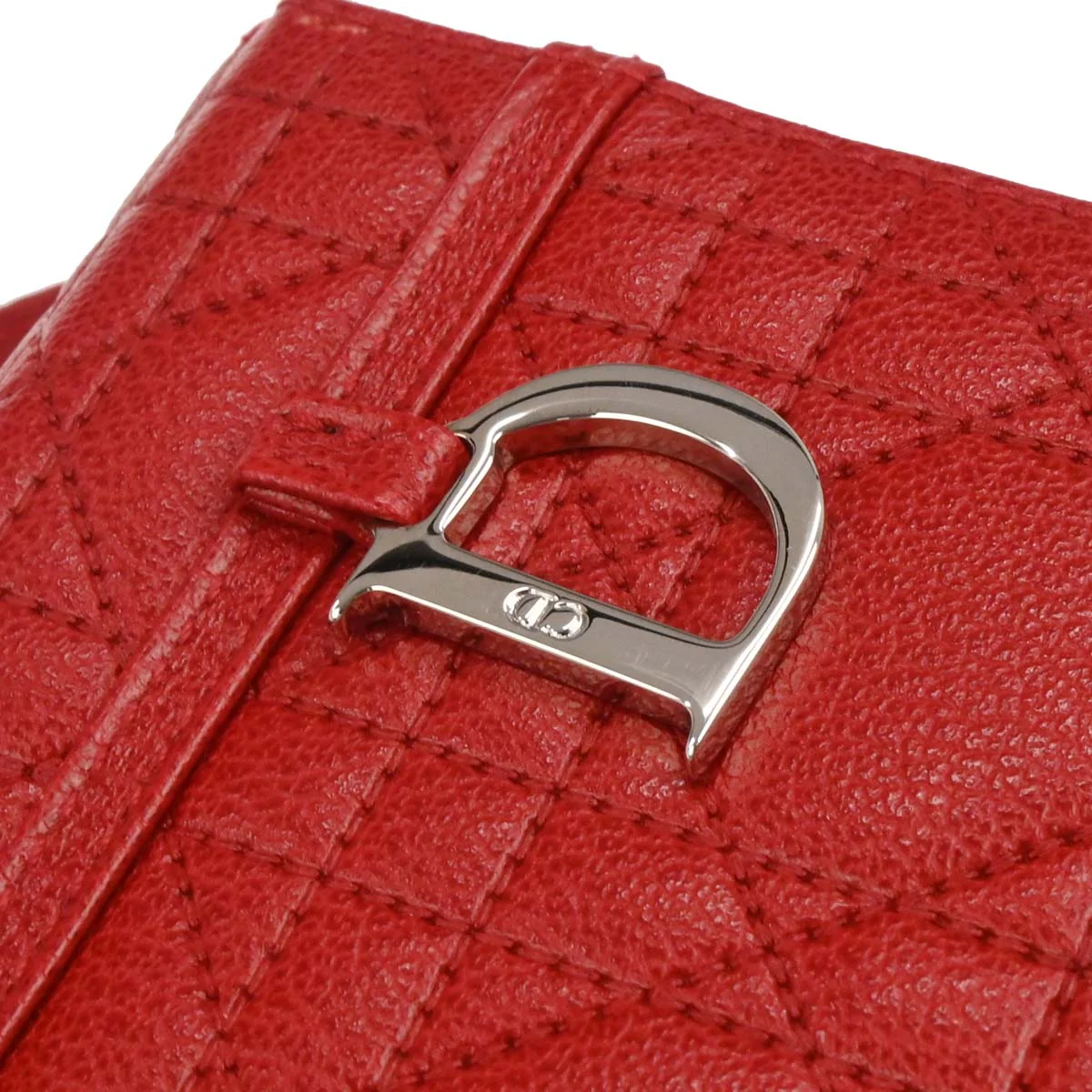 Christian Dior Red Leather Cannage Vanity Handbag - Image 6