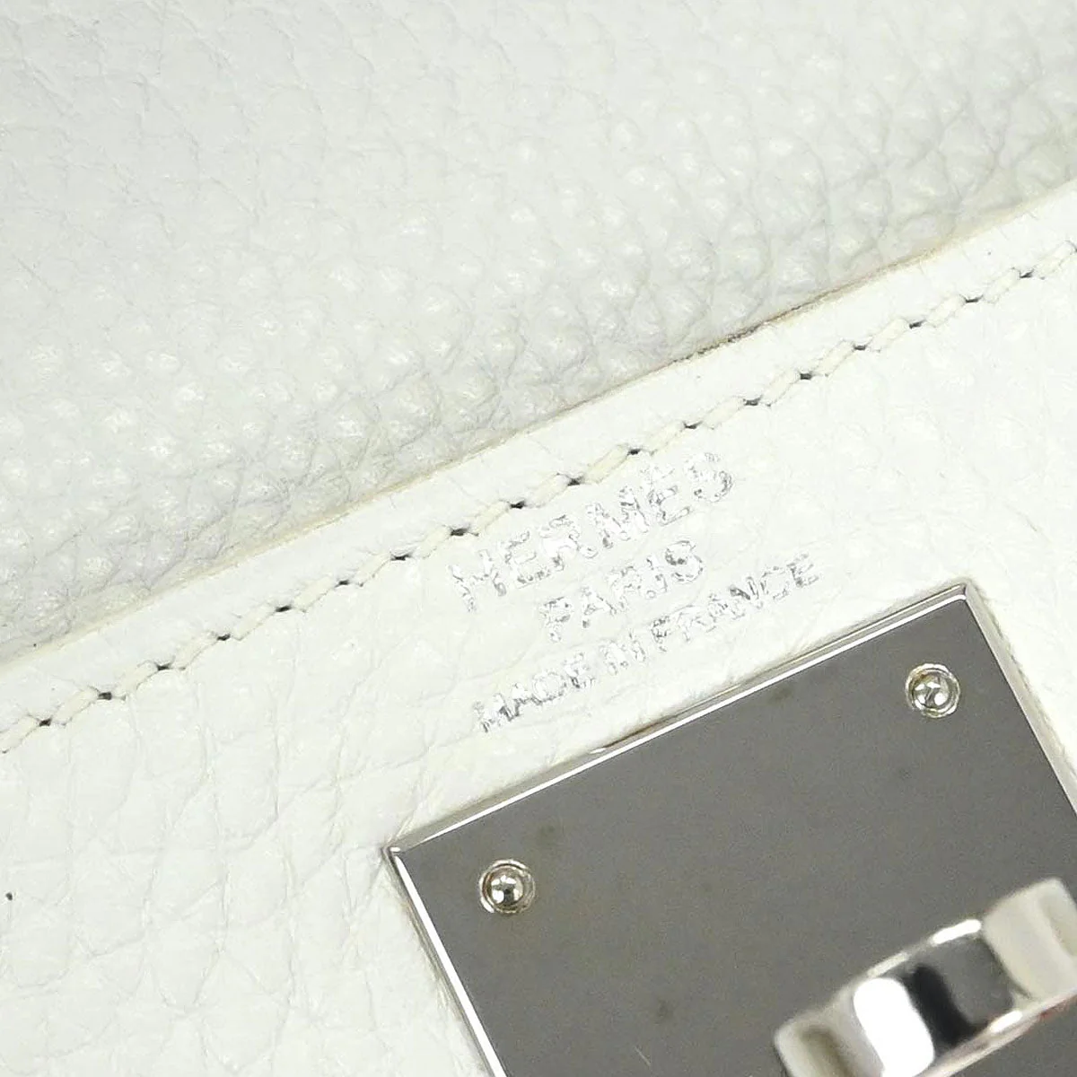 Hermes White Taurillon Clemence Kelly 28 Retourne 2way Shoulder Handbag - Image 10