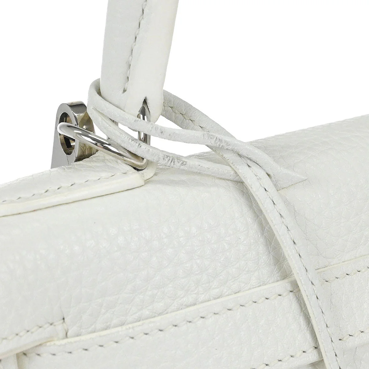 Hermes White Taurillon Clemence Kelly 28 Retourne 2way Shoulder Handbag - Image 5