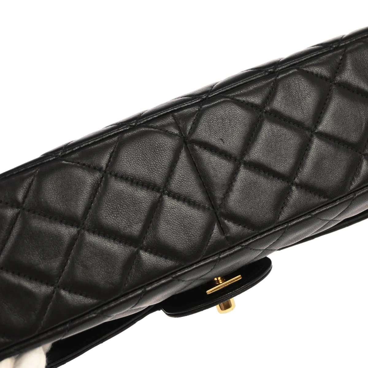 Chanel 1996-1997 Black Lambskin Single Flap Shoulder Bag - Image 3