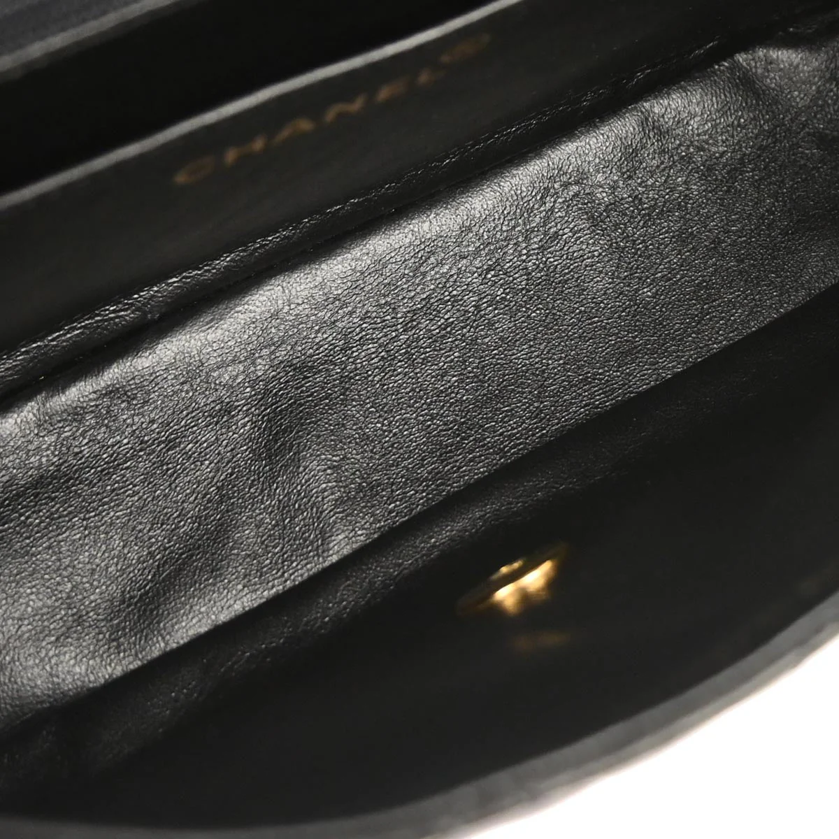 Chanel 1996-1997 Black Lambskin Single Flap Shoulder Bag - Image 7