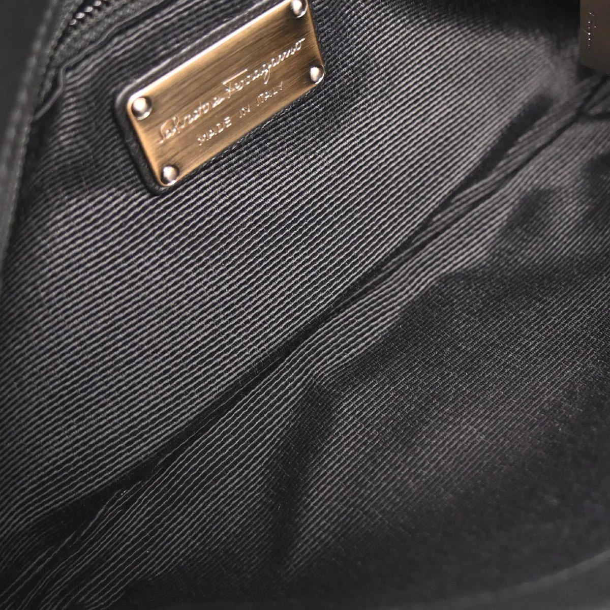 Salvatore Ferragamo Black Polyester Gancini Shoulder Bag - Image 8