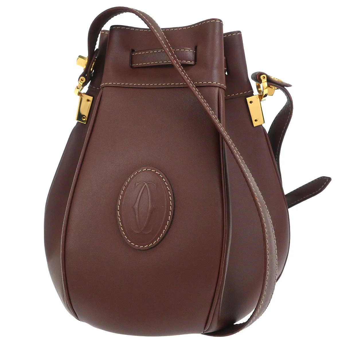 Cartier Bordeaux Leather Must de Cartier Shoulder Bag - Image 2