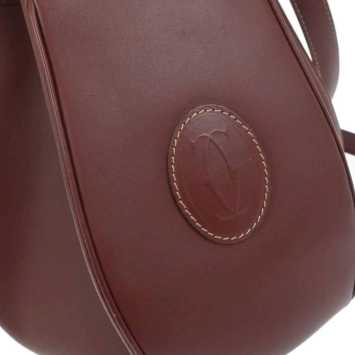 Cartier Bordeaux Leather Must de Cartier Shoulder Bag - Image 4