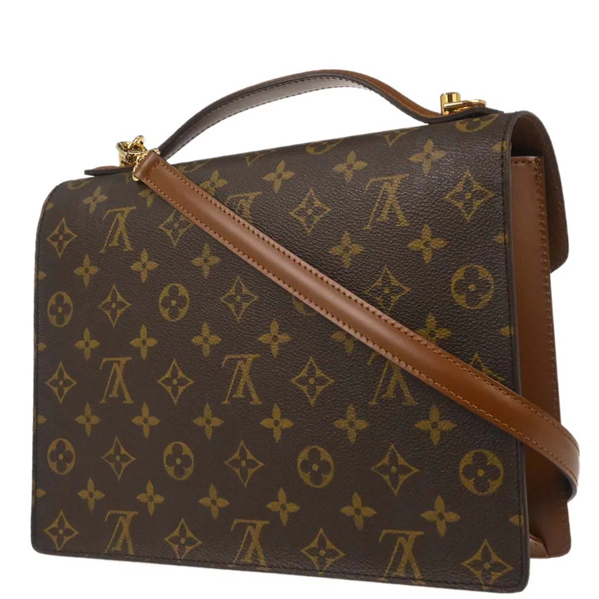 Louis Vuitton 2003 Monogram Monceau 28 Business 2way Shoulder Handbag M51185 - Image 2