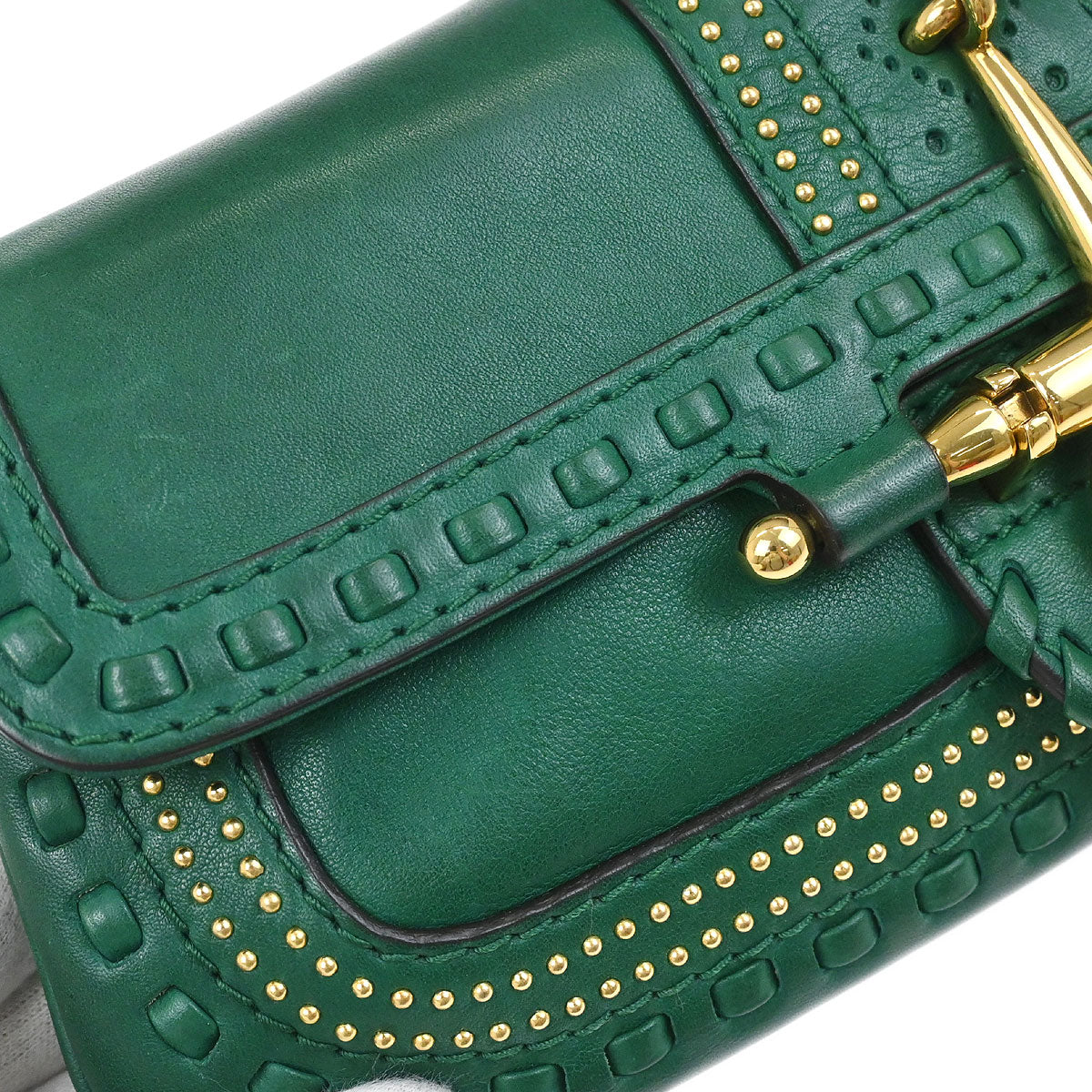 Gucci Green Leather Handbag - Image 4