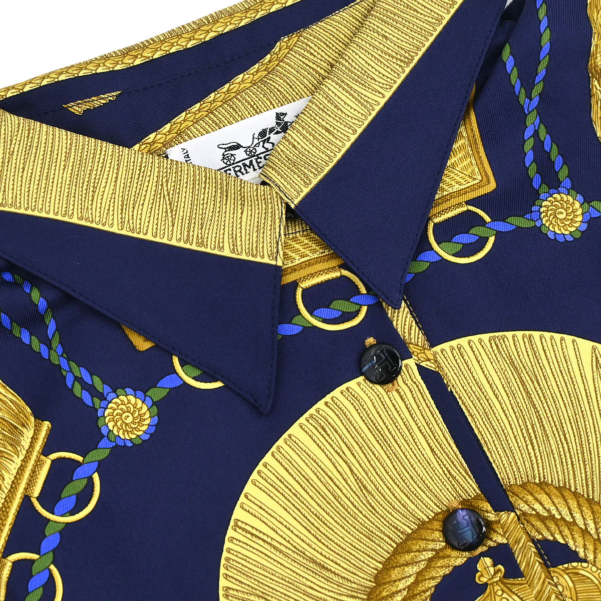 Hermes 1980s Poste et Cavalerie Twillaines Polo Shirt #S - Image 5