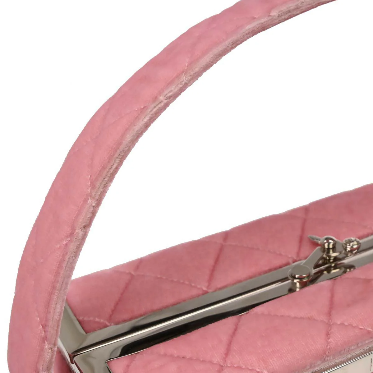Chanel 1996-1997 Pink Velvet Handbag - Image 5