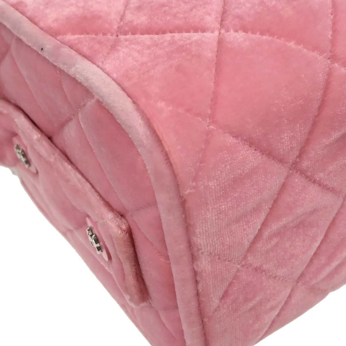 Chanel 1996-1997 Pink Velvet Handbag - Image 6