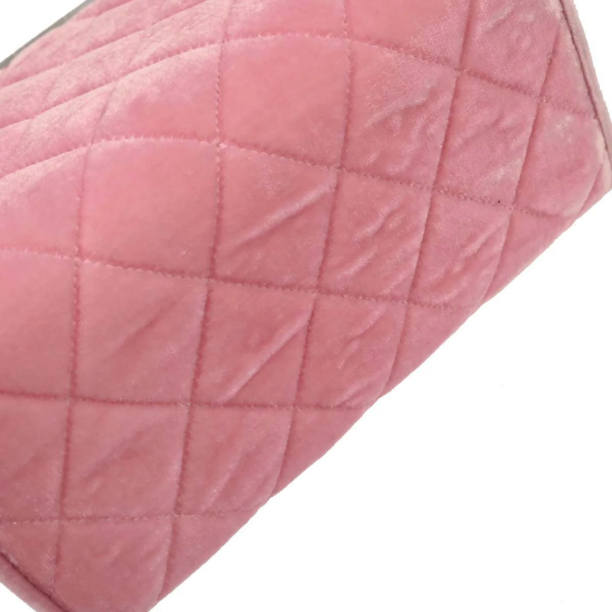 Chanel 1996-1997 Pink Velvet Handbag - Image 7