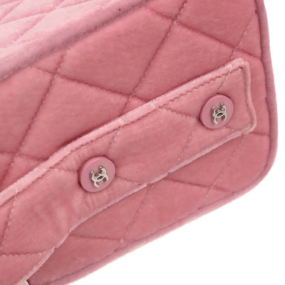 Chanel 1996-1997 Pink Velvet Handbag - Image 8
