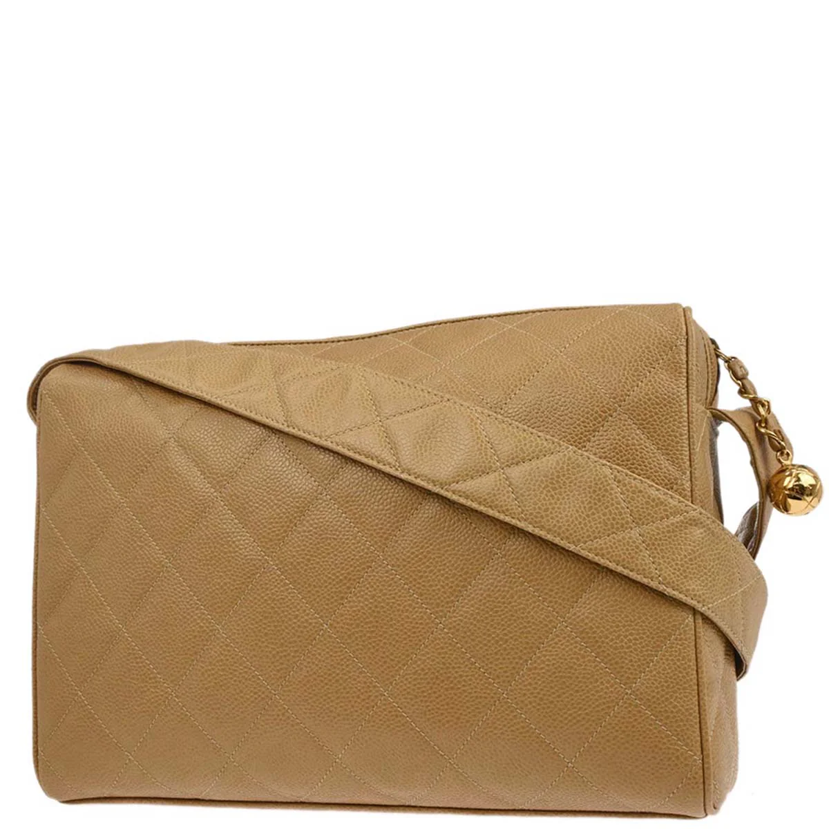 Chanel 1994-1996 Beige Caviar Skin Shoulder Bag - Image 2
