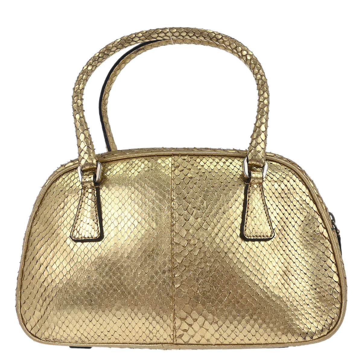 Prada * Gold Python Handbag - Image 2