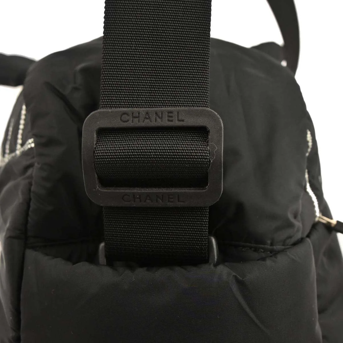 Chanel 2005-2006 Black Nylon Sport Line 2way Shoulder Gym Bag - Image 6